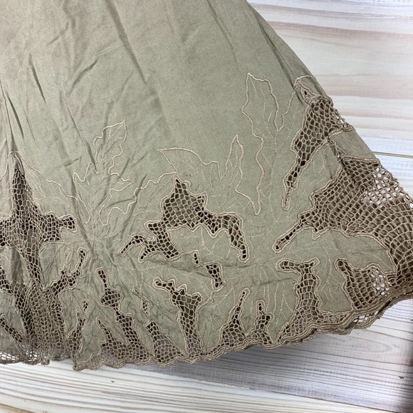 Vintage Softgirl Orchid Skirt Small Eyelet Lace Midi Prairie Indie Tomato Girl - Picture 2 of 10